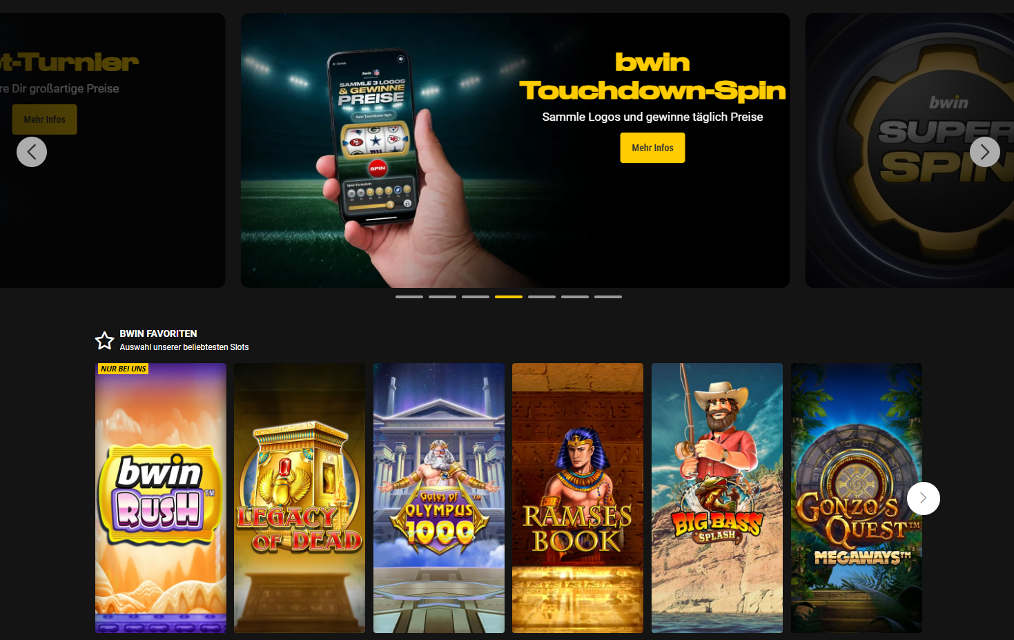 bwin - Überblick über verfügbare Spiele und Boni